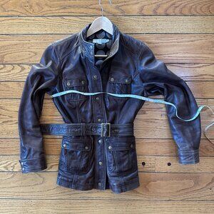 1940's Style Leather Riding Jacket/ Boden Size 4